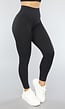 Zwarte Rib Sportlegging met Scrunch Effect