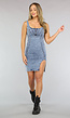 Blauwe Denim Bodycon Jurk met Split