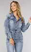 Denim Jumpsuit met Pofmouwen