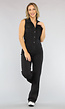 Mouwloze Zwarte Spijkerstof Jumpsuit