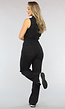 Mouwloze Zwarte Spijkerstof Jumpsuit