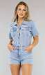 Spijkerstof Denim Playsuit met Knoopsluiting