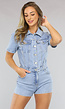 Spijkerstof Denim Playsuit met Knoopsluiting