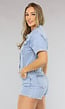 Spijkerstof Denim Playsuit met Knoopsluiting