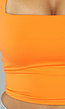 Oranje Sport Top met Vierkante Hals en Strikdetail