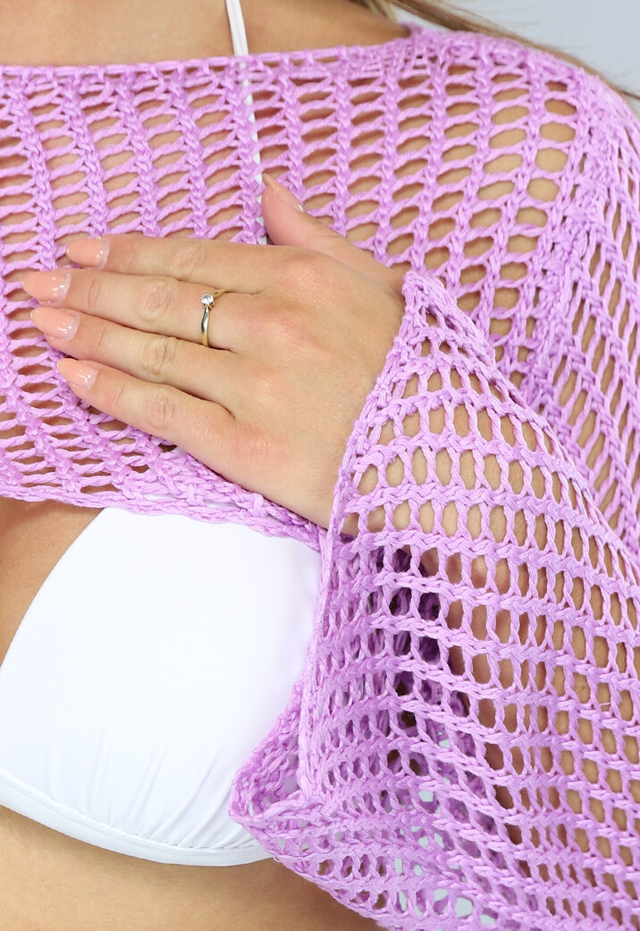 Lila Gehaakte Crop Top