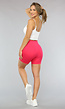 Rib Sport Short in Hard Roze