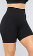 Korte Zwarte Rib Sportlegging