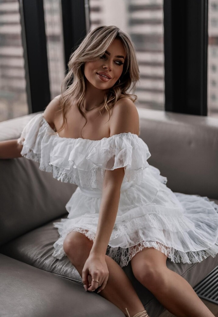 Gelaagde Petticoat Jurk Wit