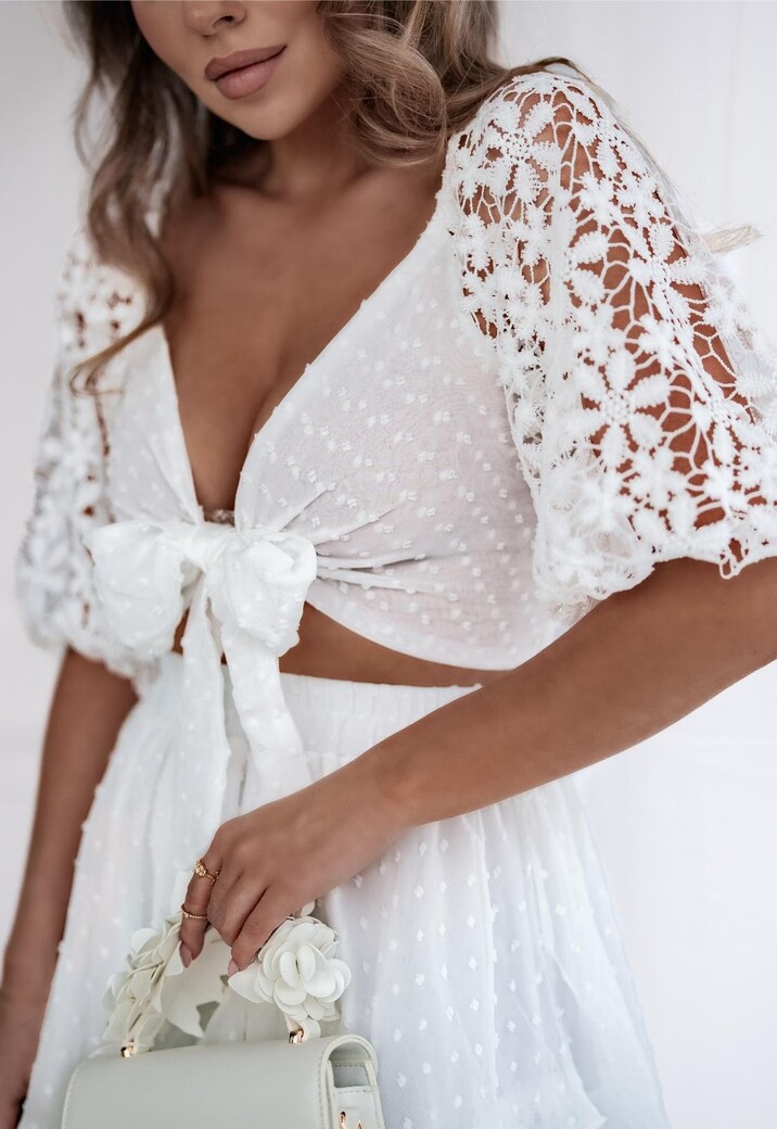 Witte Boho Set met Lagen en Polkadot