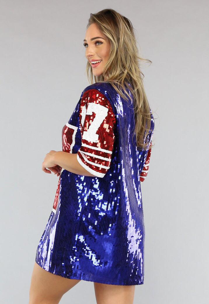 Football Jersey Jurk met Pailletten in Sportieve Look