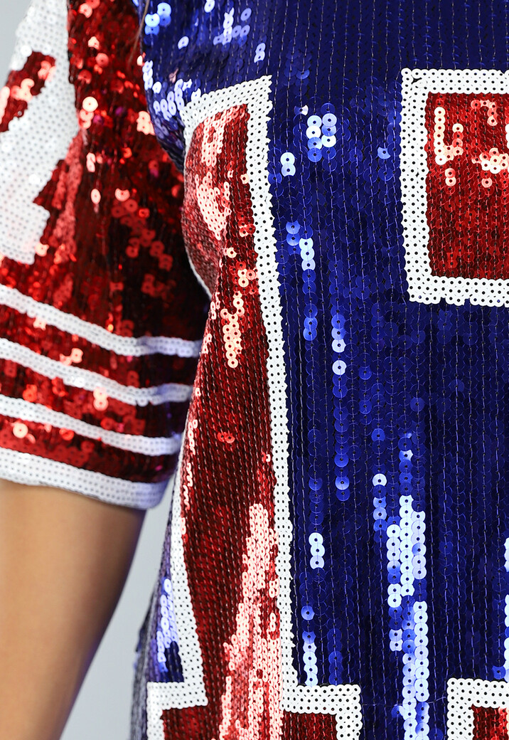 Football Jersey Jurk met Pailletten in Sportieve Look