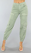 Groene Stretch Carpenter Broek met Zakken
