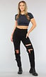 Zwarte Ripped Mom Jeans