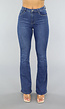 Flared Jeans met Hoge Taille in Donkerblauw