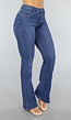 Flared Jeans met Hoge Taille in Donkerblauw