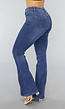 Flared Jeans met Hoge Taille in Donkerblauw