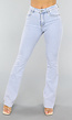 Flared Jeans met Rafels in Blauw