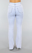 Flared Jeans met Rafels in Blauw