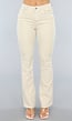 Flared Jeans met Rafels in Beige