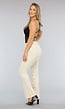 Flared Jeans met Rafels in Beige