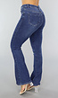 Donkerblauwe Mid Waist Flair Jeans