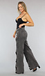 Antraciet Wide leg Cut Out Broek