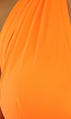 Neon Oranje Halter Top met Strikdetail