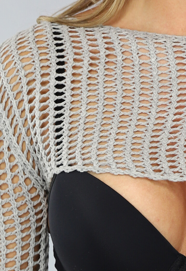 Gehaakte Bolero in Grijs