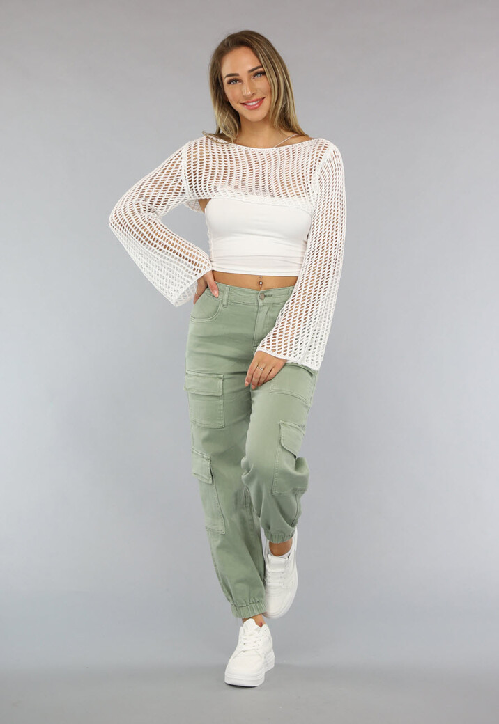 Witte Bolero met Wijduitlopende Mouwen