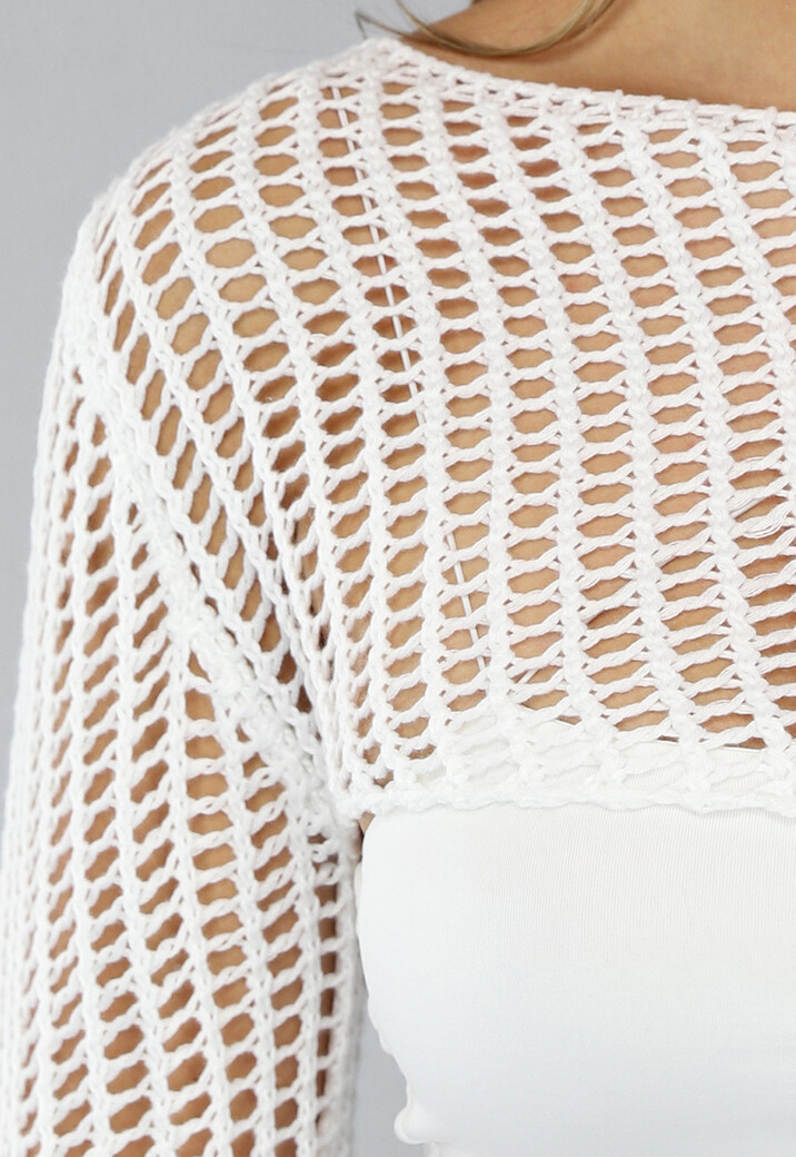 Witte Bolero met Wijduitlopende Mouwen