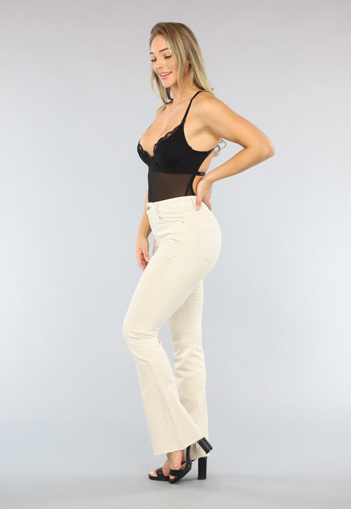 Zwarte Mesh Bodysuit met Open Rug