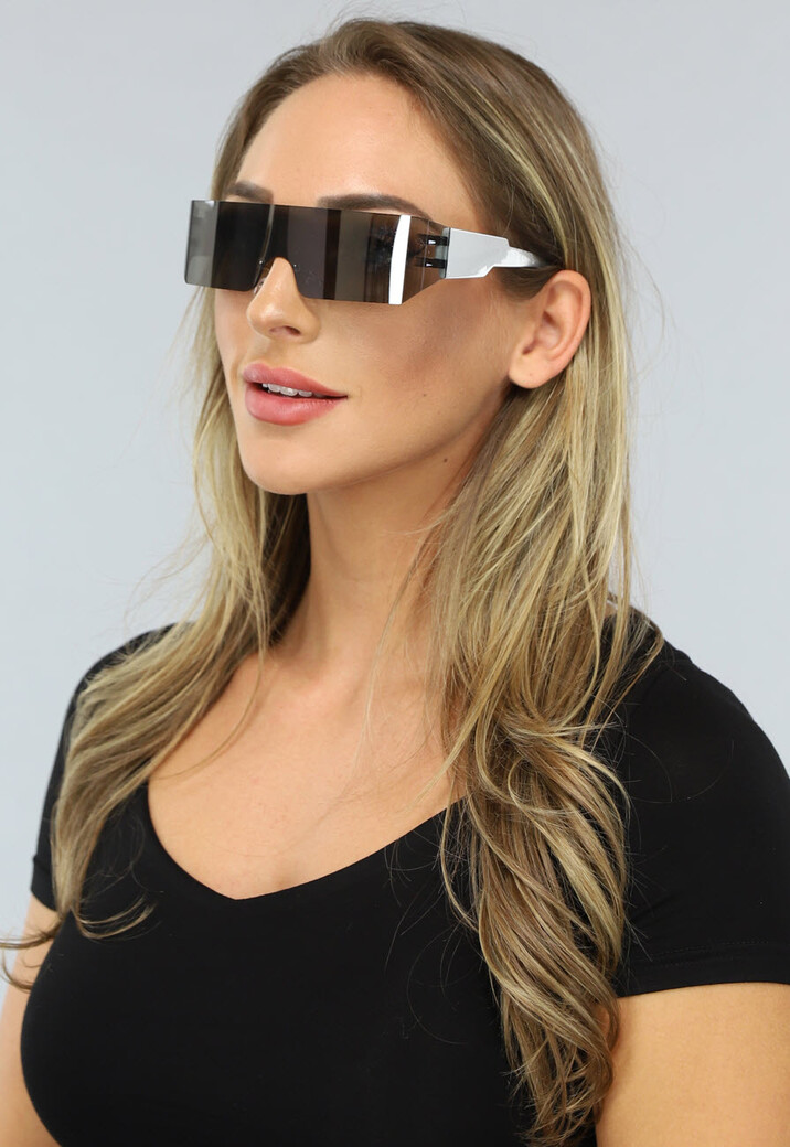 Witte Festival Bril met Spiegelglas