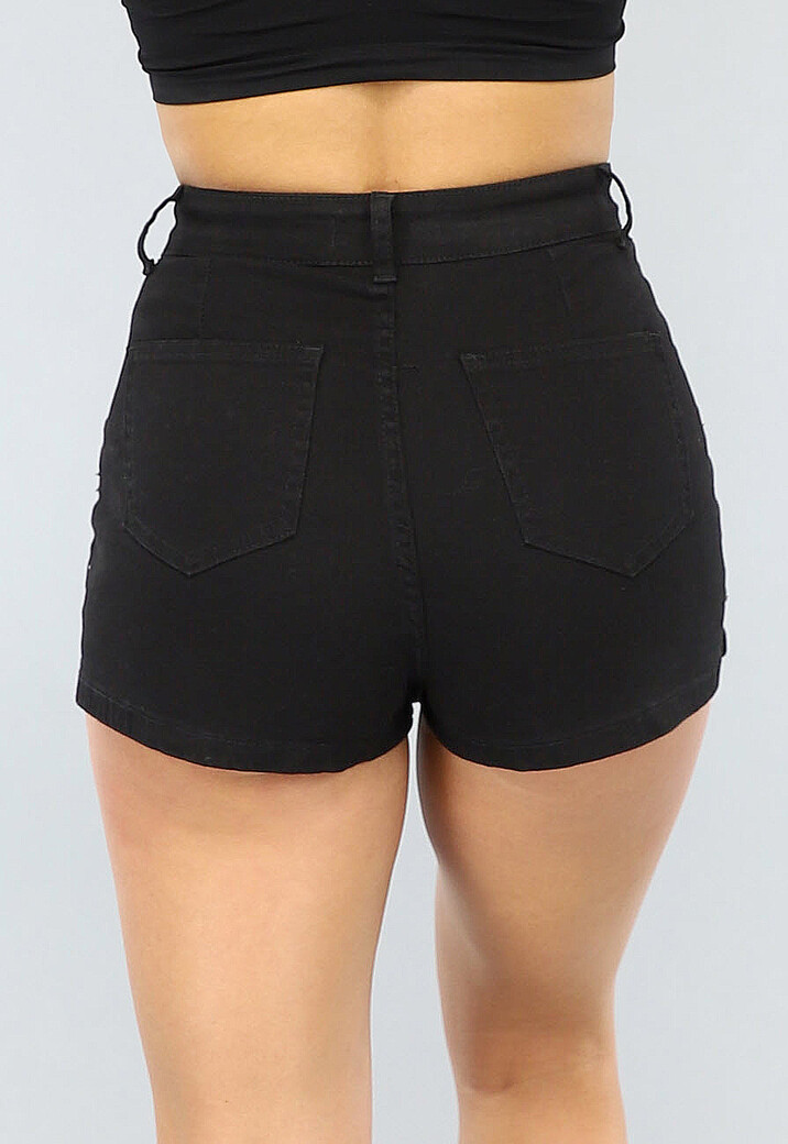 Zwarte Cargo Skort met Gespdetail