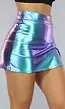 Holografisch Turquoise Split Skort