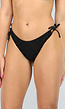 Zwart Bikini Broekje met Structuur en Strikdetail