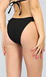 Zwart Bikini Broekje met Structuur en Strikdetail