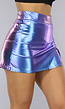 Holografisch Paarse Split Skort