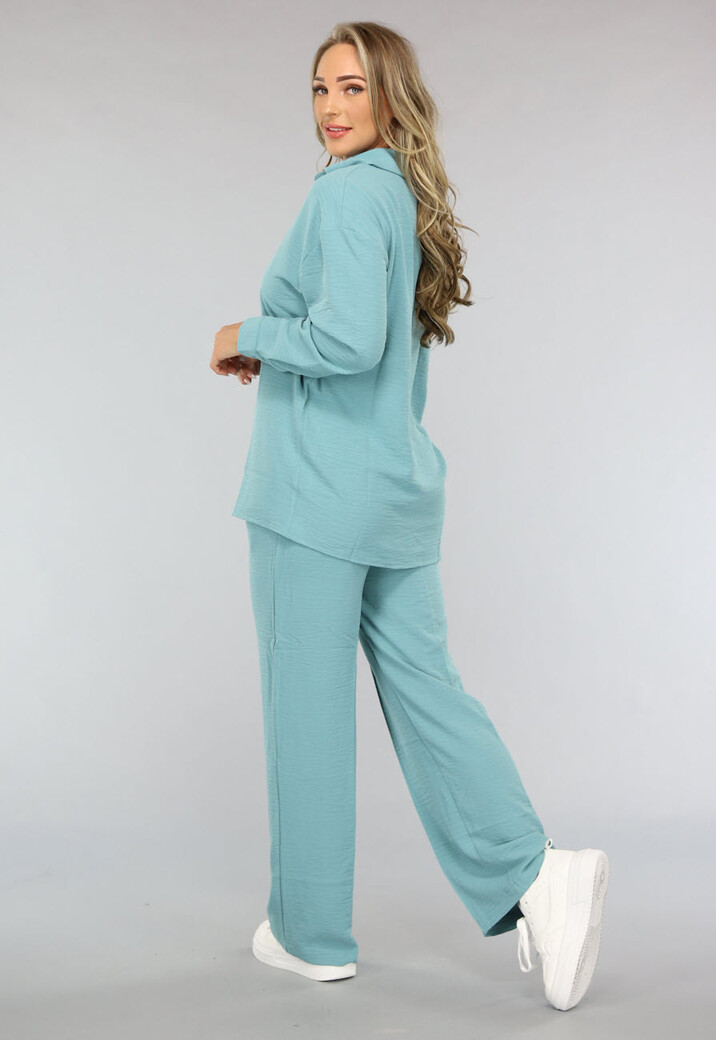 Elastische Turquoise Two Piece