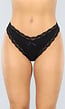 Zwarte Brazilian Slip met Kanten Rand