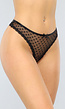 Zwarte Mesh String met Hartjes en Straps