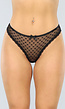 Zwarte Mesh String met Hartjes en Straps