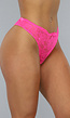 Neon Roze Kanten String met Glitter Details