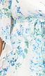 Witte Chiffon Zomerjurk met Bloemenprint en Ceintuur