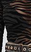 Zwarte Mesh Bodysuit met Zebra Print
