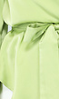 Groene Satijnen Overslag Blouse met Ceintuur