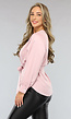 Satin Blouse met Tailleband in Babyroze