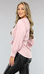 Satin Blouse met Tailleband in Babyroze