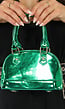 Metallic Groene Halfronde Tas met Ketting