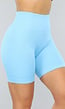 Korte Blauwe Ribbed Yoga Short